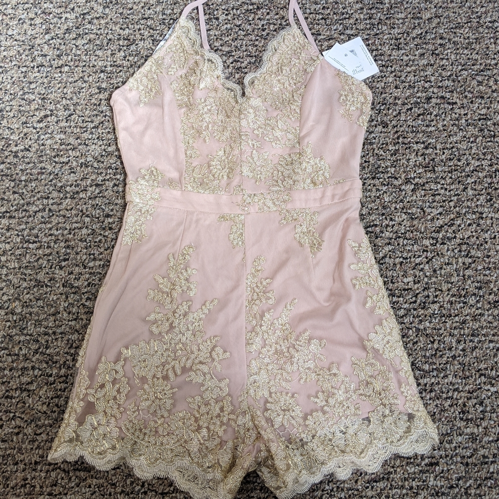 Pink and Gold Missguided Romper